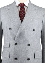 Orazio Luciano Light Gray Flannel Suit - Double Breasted - 46/56