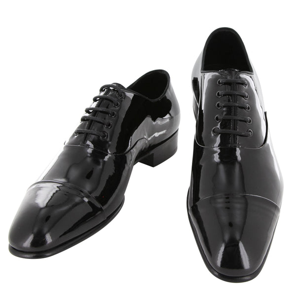 $925 Max Verre Black Leather Tuxedo Shoes - (MV328261) - Parent