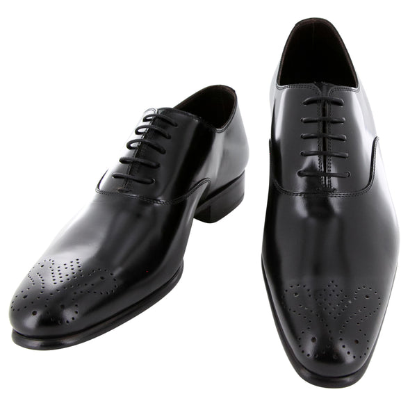 $925 Max Verre Black Leather Oxford Shoes - (MV328265) - Parent