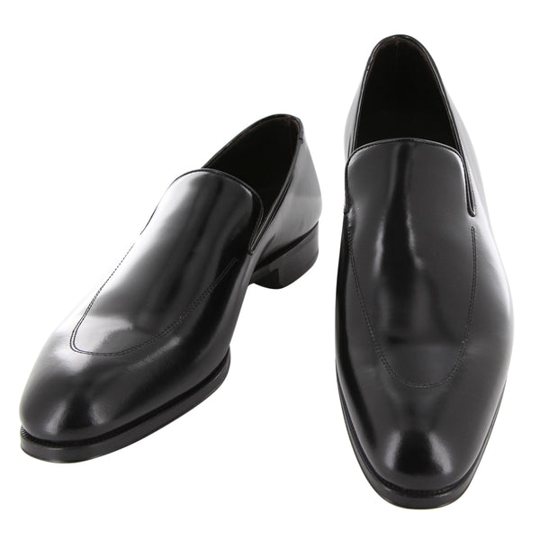 $925 Max Verre Black Leather Venetian Loafers - (MV321263) - Parent