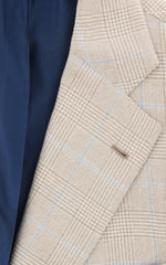 New $4800 Orazio Luciano Beige Plaid Sportcoat - 40/50 - (FINTO3BOTTONILAV3541)