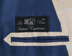 New $4800 Orazio Luciano Beige Plaid Sportcoat - 40/50 - (FINTO3BOTTONILAV3541)