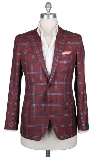 Orazio Luciano Red Wool Blend Sportcoat - (T2242QUADROSR8) - Parent
