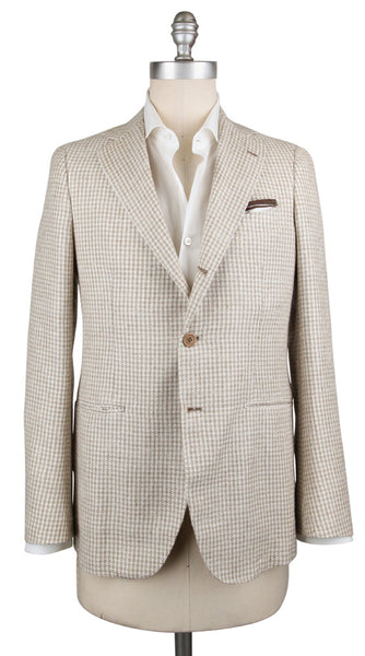 Principe d'Eleganza Beige Houndstooth Sportcoat - (GU3BX5) - Parent