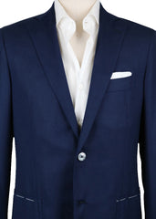 Principe d'Eleganza Navy Blue Wool Solid Sportcoat - (NW) - Parent