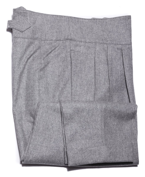 $600 Sartorio Napoli Gray Solid Wool Blend Pants - Slim - (1198) - Parent