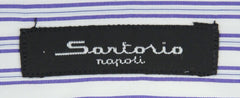 Sartorio Napoli Dark Blue Striped Shirt - Slim - (SA2059STRX11) - Parent