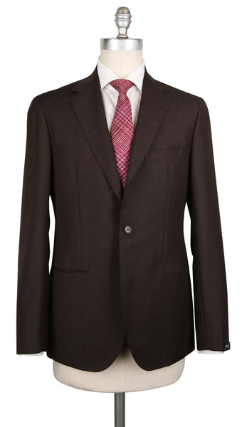 Sartorio Napoli Dark Brown Wool Blend Solid Suit - (SA919178) - Parent