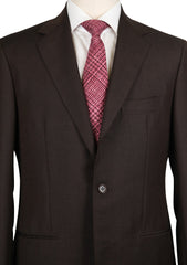 Sartorio Napoli Dark Brown Wool Blend Solid Suit - (SA919178) - Parent