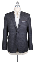 Sartorio Napoli Navy Blue Houndstooth Sportcoat - 44/54 - (SA914171)