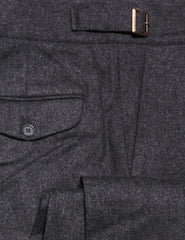 $600 Sartoria Attolini Charcoal Gray Solid Wool Blend Pants - Slim - (1199) - Parent