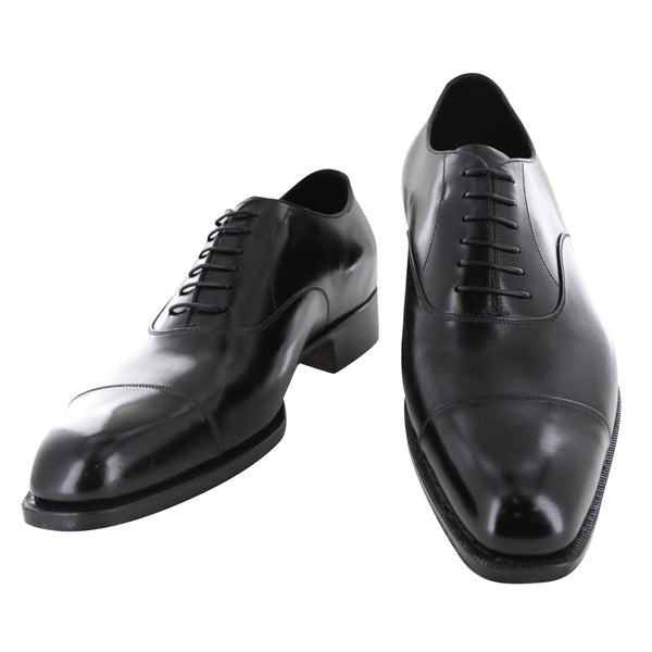 Silvano Lattanzi Black Leather Cap Toe Oxford Shoes - (590) - Parent