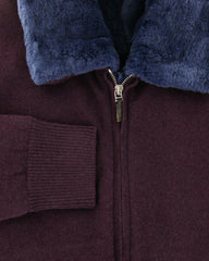 Svevo Parma Purple Solid Cashmere Fur Jacket - (476) - Parent