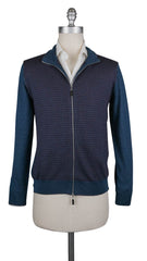 Svevo Parma Blue Cashmere Blend Sweater Jacket - Full Zip - 3XL/58 - (504)