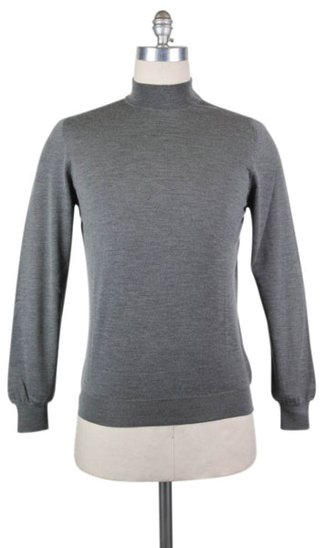 $900 Svevo Parma Gray Mock Turtleneck Sweater - (SV930263) - Parent