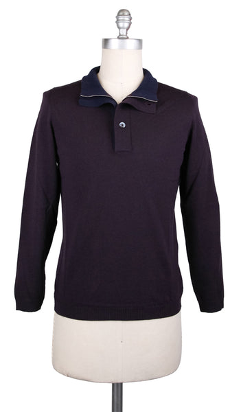 Svevo Parma Purple Wool Sweater - 1/4 Zip - (55) - Parent