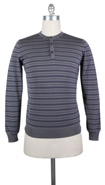 Svevo Parma Gray Wool Sweater - 1/4 Button - Medium/50 - (1320SVAIX18)