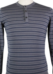 Svevo Parma Gray Wool Sweater - 1/4 Button - Medium/50 - (1320SVAIX18)