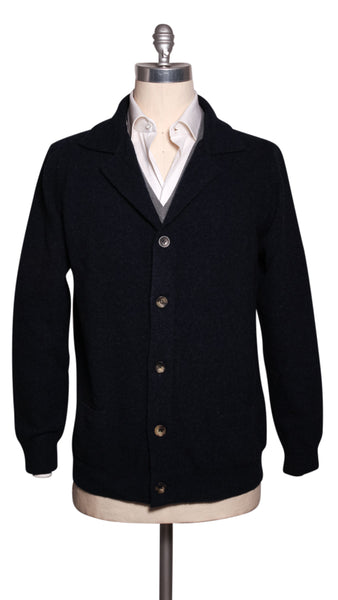 Svevo Parma Midnight Navy Blue Wool Blend Shawl Sweater - (1812) - Parent