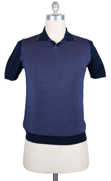$600 Svevo Parma Purple Polka Dot Cotton Polo - (SV9302615) - Parent
