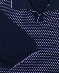 $600 Svevo Parma Purple Polka Dot Cotton Polo - (SV9302615) - Parent