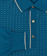 Svevo Parma Blue Cashmere Blend Polo Sweater - (SV823231) - Parent