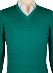 Svevo Parma Green Cashmere Sweater - V-Neck - (S124189) - Parent