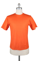 Svevo Parma Orange Solid Crewneck Piqué T-Shirt - Medium - (RN)