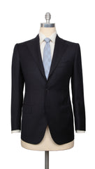 Cesare Attolini Midnight Navy Blue Wool Striped Suit - (CA2162212) - Parent