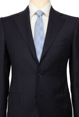 Cesare Attolini Midnight Navy Blue Wool Striped Suit - (CA2162212) - Parent