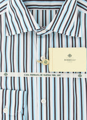 Luigi Borrelli Dark Brown Striped Cotton Shirt - Extra Slim - (YY) - Parent