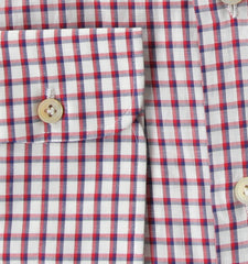 Kiton Red Check Cotton Blend Shirt - Slim - (KT4272227) - Parent