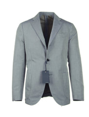 Lardini Blue Cotton Solid Sportcoat - 44/54 - (PS32546AE1068)