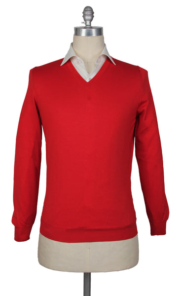 Svevo Parma Red Cashmere Blend V-Neck Sweater - (SV10192211) - Parent