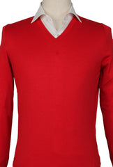 Svevo Parma Red Cashmere Blend V-Neck Sweater - (SV10192211) - Parent