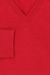 Svevo Parma Red Cashmere Blend V-Neck Sweater - (SV10192211) - Parent