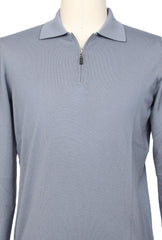 Svevo Parma Gray Wool 1/4 Zip Polo Sweater - (SV928221) - Parent