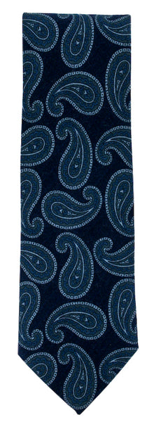Cesare Attolini Blue Paisley Tie - 3.25" x 58" - (CATIEX216)