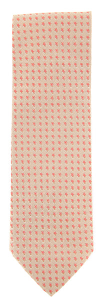 Tie Your Tie Beige - White, Pink Tie - 3.25" x 57.5"
