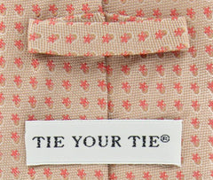 Tie Your Tie Beige - White, Pink Tie - 3.25" x 57.5"