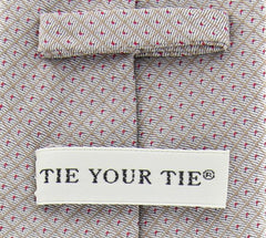 Tie Your Tie Gray - Beige, Red Tie - 3.25" x 58"