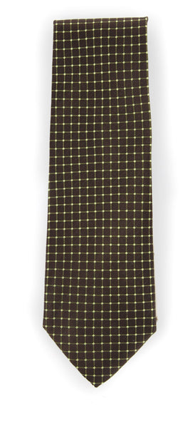 Tie Your Tie Brown with Green Pattern Tie