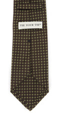 Tie Your Tie Brown with Green Pattern Tie