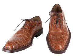 Sutor Mantellassi Caramel Brown Crocodile Shoes - Lace Up - 9.5/42.5
