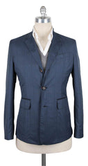 Luciano Barbera Blue Plaid Jacket - 40/50 - (111064/35133/88)