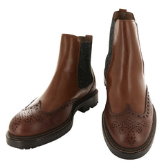Brunello Cucinelli Brown Leather Chelsea Boots - 7/6 - (BC180TREMCP644)