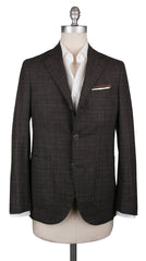 Barba Napoli Brown Wool Blend Plaid Sportcoat - 46/56 - (LELLO1408)