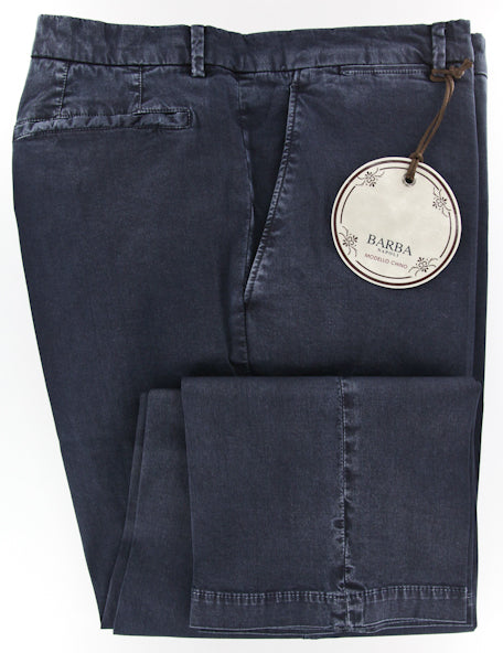Barba Napoli Navy Blue Solid Pants - Extra Slim - (CHINO100179) - Parent