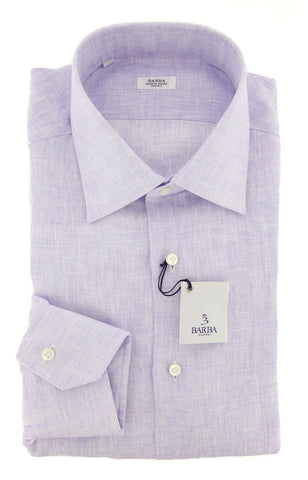 Barba Napoli Lavender Purple Shirt - Slim - 15 US / 38 EU
