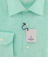 Barba Napoli Green Solid Shirt - Slim - 15/38 - (D2U10T0000P22)